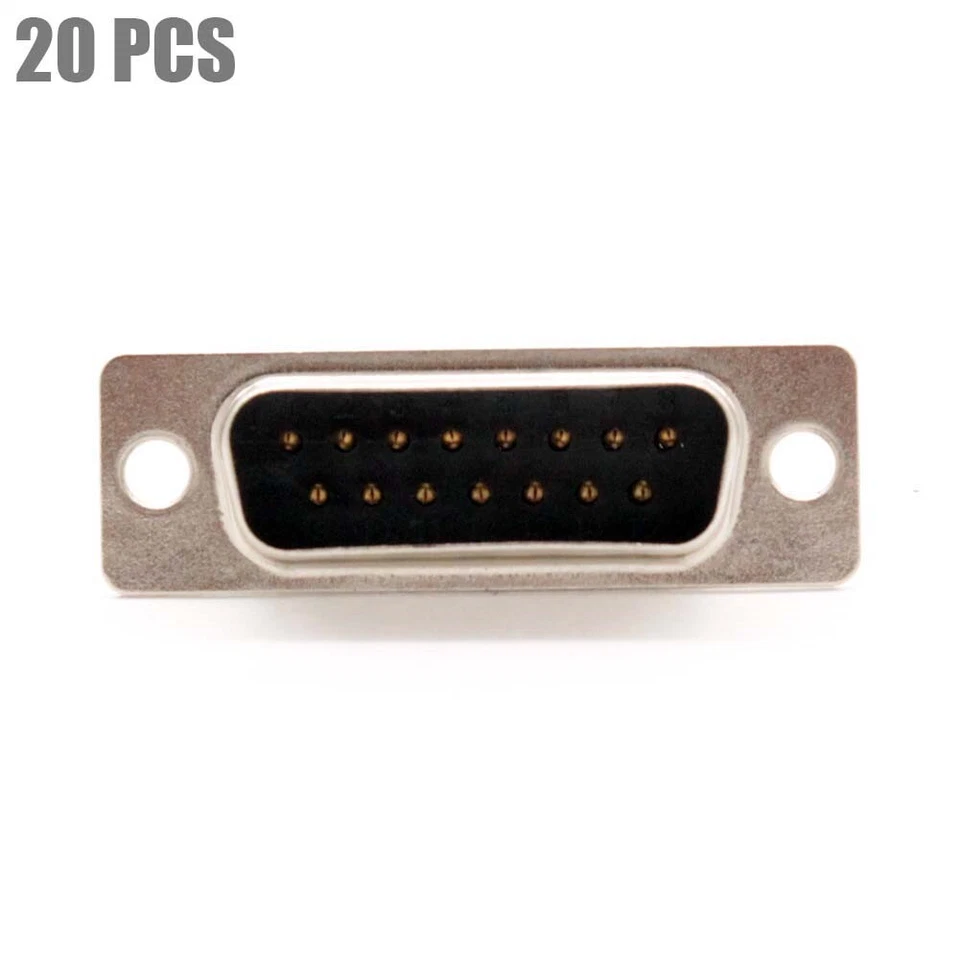 20x D-Sub DB15 15 Pin Male Plug Connector Solder Type Cup Socket Wire Assembly - Image 1 of 4