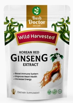 BUSH DOCTOR Roter koreanischer Ginseng Extrakt Pulver 6 Jahre alt Pure Red Panax - Premium Qualität