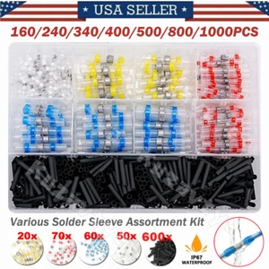 400/800x Wasserdicht Lötstab Schrumpf Lötzinn Dichtung Drahtverbinder Stoß Kit - Bild 1 von 47