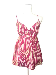 Express Design Studio Silk Top Size S Tank Cami  Pink Brown Cream Abstract - Picture 1 of 4