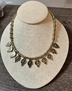 Premier Designs Jewelry LONG WEEKEND Reversible Gold Tone Necklace New - Picture 1 of 5
