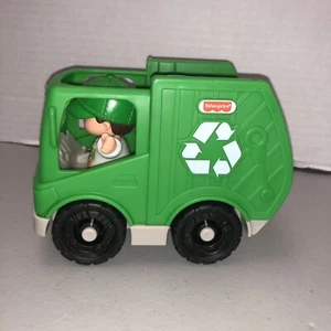 Camión de reciclaje Fisher Price Little People conductor basura juguete ciudad - Imagen 1 de 5