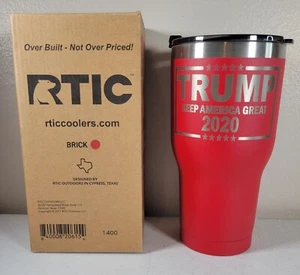 Rtic Trump 2020 Keep America Great 30 oz Tumbler With Lid Brick Red 1400 - Picture 1 of 12