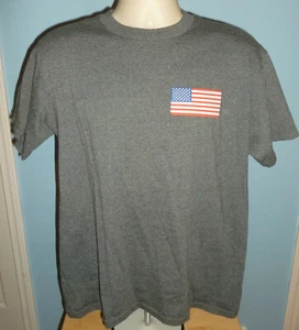 Americana Distressed USA Flag Heather Grey T-Shirt Large L - Bild 1 von 6
