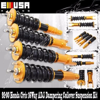 Coilover Suspension Kits Adjustable Damper FOR 1992-2000 Honda Civic  GOLD — 第 1/4 张图片