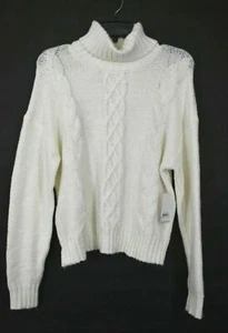 BP Damen elfenbeinfarben Langarm gemütlicher Zopfmuster Rollkragenpullover Pullover S $ 49 - Bild 1 von 9