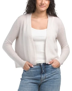 Suéter Cárdigan Abierto Blanco + Warren Cashmere S Gris Brumoso - Imagen 1 de 4