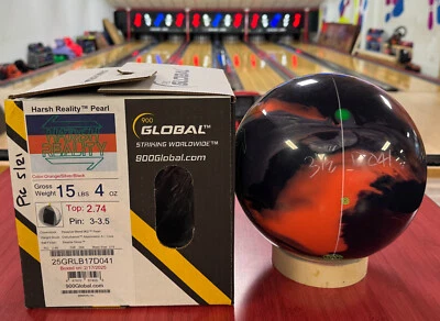 15 lb 900 GLOBAL HARD REALITY PEARL BOLICHE BOLA SIN PERFORAR 3,50" PIN D041 Foto 1 de 3