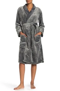 P.J. Salvage Luxe Grey Cozy Plush Robe X5603 Size Medium - Picture 1 of 2