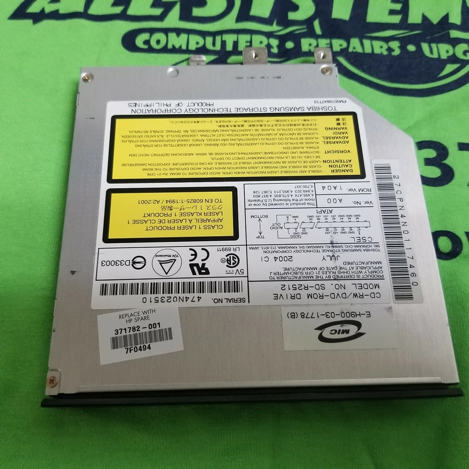 Compaq Presario 2200 CDRW / DVD Combo DRIVE 371782-001 SD-R2512 - Image 1 of 1