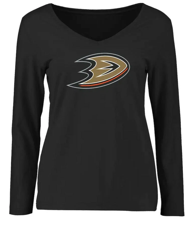 Women's SIZE US M - Licensed NHL Anaheim Ducks - Long Sleeve V-Neck T-shirt - Image 1 of 1