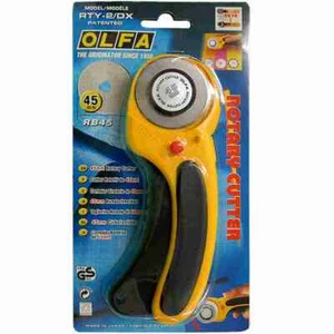 OLFA 45mm Deluxe Handle Rotary Cutter - RTY-2/DX -Ergonomic Deluxe Safety Design - Picture 1 of 4