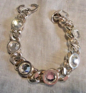 Armband große Strass Akzente Retro silberfarben 7 cm - Bild 1 von 12