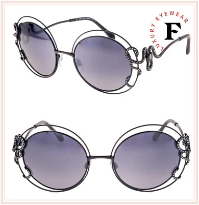 ROBERTO CAVALLI RC1024S CARDUCCI Metal Black Crystal Mirrored Sunglasses 1024 - Image 1 of 4