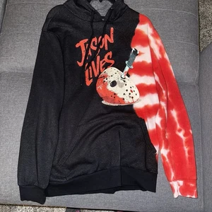 Neu mit Etikett Freitag der 13. Jason lebt Batik Hoodie Horror Halloween Größe M schwarz - Bild 1 von 3