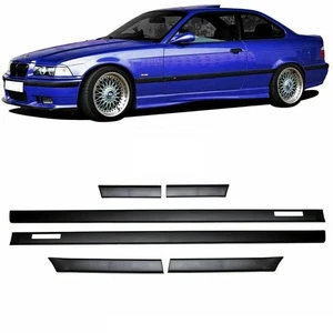 Türleisten SET Schwarz Zierleisten passt für BMW 3er E36 Coupe Cabrio Serie & M - Bild 1 von 7