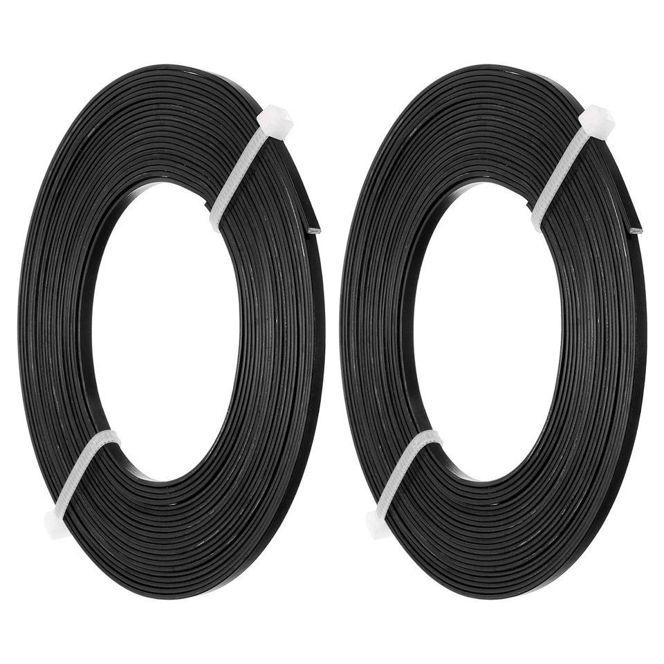 18 Gauge 3mm Wide Flat Wire, 16.4Ft 2 Roll Bendable Flat Bezel Wire, Black — 第 1/4 张图片