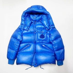 100% AUTHENTIC MONCLER LAMENTIN MENS SIZE 3 L LARGE JACKET PUFFER DOWN BLUE - Picture 1 of 14