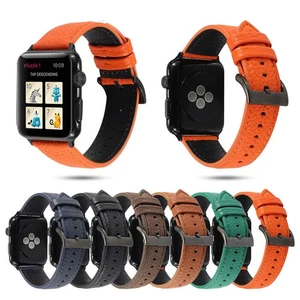 Classic Leather Band Strap for Apple Watch 9 8 7 6 5 4 SE Ultra 40/44/41/45/49mm - Picture 1 of 36