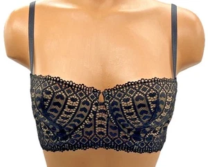 Adore Me Black Lace Heart Nymphadora Contour Underwire Bra Size 34C - Picture 1 of 15