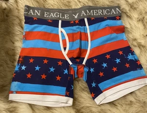 American Eagle AEO Mens Boxer Briefs Size Small Stars and Stripes 6" NWOT - Picture 1 of 4