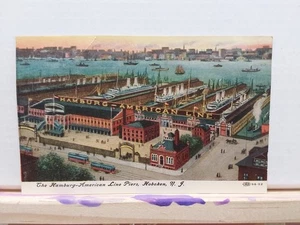 Hoboken New Jersey NJ Hamburg-American Line Steamship Pier c1910 Postcard - Picture 1 of 2