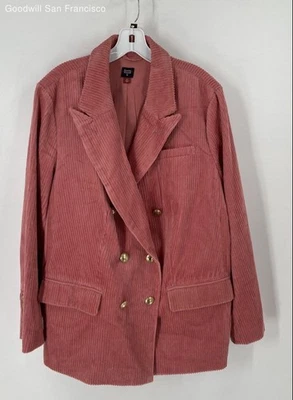 Rowing Blazers Pink Cotton Blend Long Sleeve Double Breasted Womens Blazer 2XL - Image 1 of 4