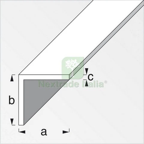 5PZ PROFILO BIANCO H.200 ANGOLARE 25X25X1: - Immagine 1 di 1