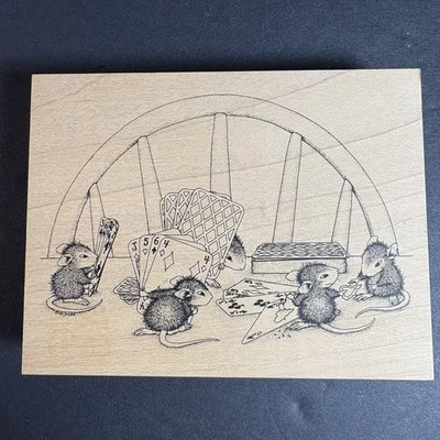House Mouse Stampa Rosa Ace Hearts Cards Poker Millennium Rubber Stamp 434 - Image 1 of 4
