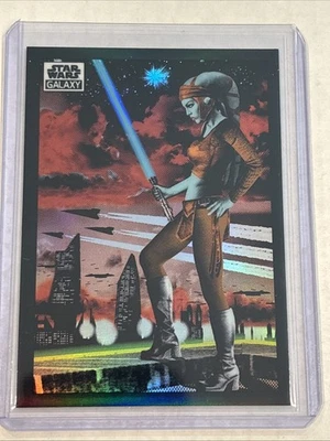 2022 Topps Chrome Star Wars Galaxy Aayla Secura REFRACTOR Card #76 ROTS - Image 1 of 2