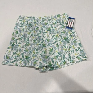 Ellen Tracy Damen grün Blumendruck Leinenmischung SKORT. Gr. Large - Bild 1 von 5
