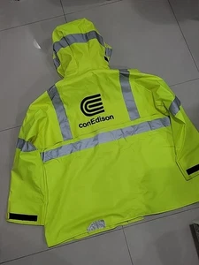 RARE Vintage Con Edison NYC New York Lineman Raincoat Safety Jacket USA Made  - Bild 1 von 8