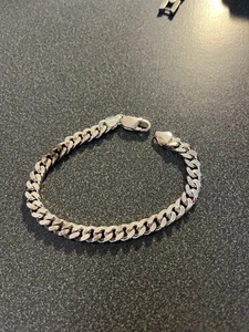 Reines 925 Sterling Silber Armband schwere dicke kubanische Gliederkette Schmuck Herren Damen - Bild 1 von 1