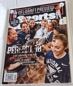 Geno Auriemma UCONN Huskies SIGNED CHAMPION SPORTS ILLUSTRATED SI PSA NO LABEL - Picture 1 of 2