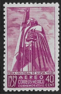 1939 Mexico Air mail #C92 New York World Fair 40m Statue José María Morelos MvLH - Picture 1 of 2