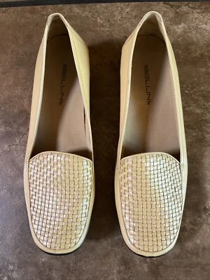 Bellini Belinda 10 W Loafers Beige Tan Leather Weave Womens Shoes Flats EUC 10W - Image 1 of 4