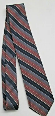 Corbata de cuello Ambassador vintage para hombre azul rojo blanco a rayas diagonales Foto 1 de 3