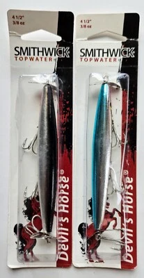 (Juego de 2) Señuelos Smithwick Devil's Horse Topwater 3/8 oz, 4 1/2" 2 Colores Nuevos  Foto 1 de 4
