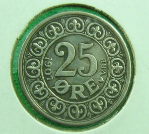 Denmark 1907 25 cents very nice coin  - Imagen 1 de 2