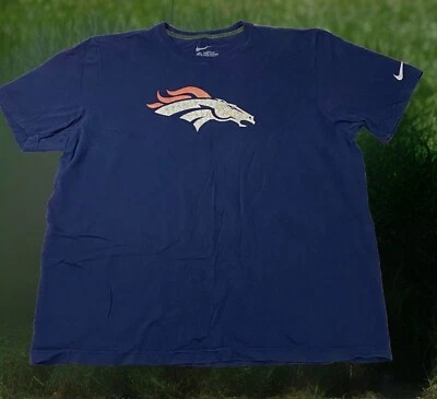 Camiseta Nike Denver Broncos Peyton Manning Desteñida Desgastada Logo Grunge 2XL Foto 1 de 4