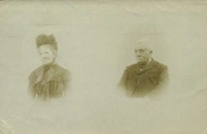 Carte photo ancienne couple en studio Célina et son mari  - Picture 1 of 2