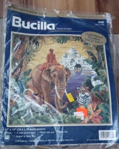 Bucilla Needlepoint 1999 Jewel of India Gold Plated needle included RARE - Picture 1 of 5