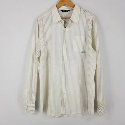 Billabong Size XL Vanilla White Striped Long Sleeve Shirt Button Up - Image 1 of 4