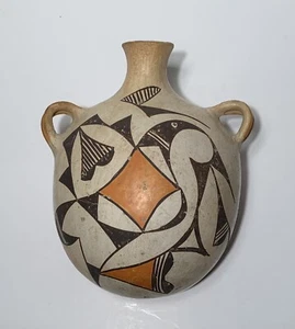 ACOMA INDIANER PUEBLO KERAMIK KANTINE handbemalt SIGNIERT Vintage - Bild 1 von 6