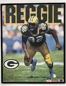Vtg 1993 Reggie White Starline 16x20 Framed Poster NFL Green Bay Packers - Picture 1 of 4
