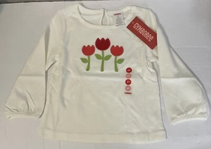 Gymboree Frühlingstulpen langärmeliges Oberteil beige neu mit Etikett 2T - Bild 1 von 4