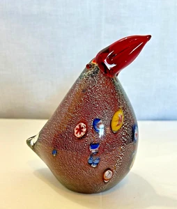 Murano Style Art Glass Millefiori Parrot/Bird Figurine/Paperweight Made in Italy - Picture 1 of 11