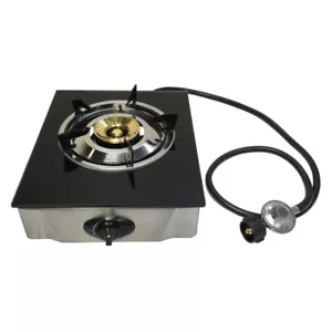 Portable 12" x 14" Glass Top Single Burner Propane Stove Gas Cooker 10,000 BTU/H - Picture 1 of 7