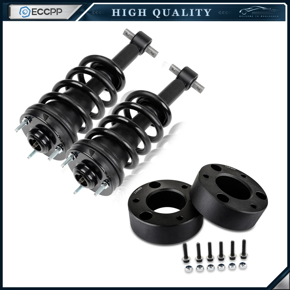 3" Front Leveling Kit & 2 Front Complete Struts For Chevy Silverado Sierra 1500 - Imagem 1 de 4