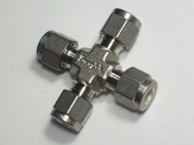 1- Swagelok Acero Inoxidable Unión Cross Fitting, Tubo OD de 1/4", SS-400-4 Foto 1 de 2